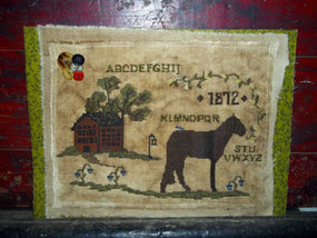 1872 Horse & Farmhouse- Cross Stitch Pattern- Mailed Version - Kanikis
