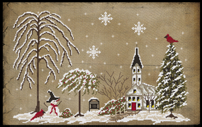 "Little White Church-Winter" -Cross Stitch Pattern- Instant Download