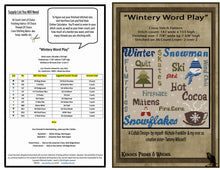 Load image into Gallery viewer, "Wintery Word Play" -Cross Stitch Pattern- Printed & Mailed