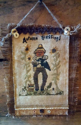 Autumn Blessings- Scarecrow- Cross Stitch Pattern- Printed Mailed Version - Kanikis