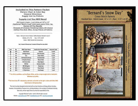 Bernards Snow Day- As Seen in PNPS Magazine- 2016-Cross Stitch Pattern- Printed And Mailed - Kanikis