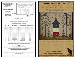 Birds Bees N Trees- Cross Stitch- INSTANT DOWNLOAD - Kanikis