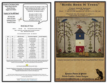Load image into Gallery viewer, Birds Bees N Trees- Cross Stitch- PRINTED AND MAILED - Kanikis