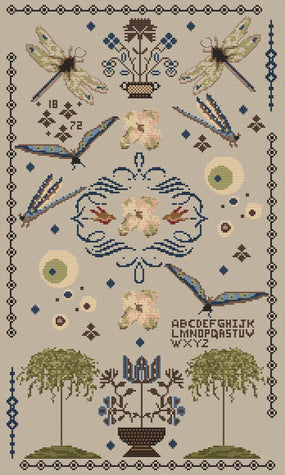 Dragonfly's Sampler- Cross Stitch Pattern- Mailed Version - Kanikis