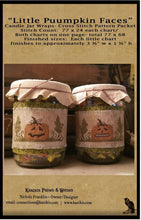 Load image into Gallery viewer, Little Pumpkin Faces- Jar Wraps-Cross Stitch Pattern-INSTANT DOWNLOAD - Kanikis
