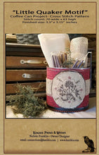 Load image into Gallery viewer, Little Quaker Motif- Coffee Can Project- Cross Stitch- PRINTED AND MAILED - Kanikis
