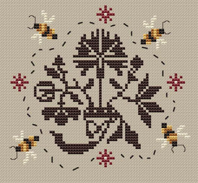 Little Quaker Motif- Coffee Can Project- Cross Stitch- PRINTED AND MAILED - Kanikis
