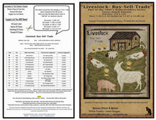 Load image into Gallery viewer, Livestock- Buy-Sell-Trade-1800's Series- Cross Stitch- PRINTED AND MAILED - Kanikis