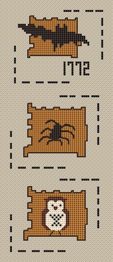 October-Halloween Double Cross Stitch Pattern Packet- PRINTED AND MAILED - Kanikis