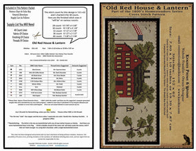 Old Red House & Lantern-1800's Series- Cross Stitch- PRINTED AND MAILED - Kanikis