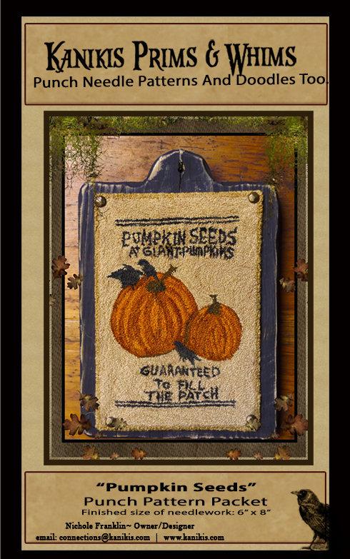 Pumpkin Seeds- Punch Needle Pattern- As seen in 2016 PNPS Fall Issue- Mailed Version - Kanikis