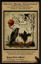 Load image into Gallery viewer, Raven, Moon, Nevermore- Punch Needle- Doodle Pattern Packet -Instant PDF Download - Kanikis

