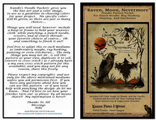 Load image into Gallery viewer, Raven, Moon, Nevermore- Punch Needle- Doodle Pattern Packet -Instant PDF Download - Kanikis