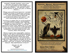 Load image into Gallery viewer, Raven, Moon, Nevermore- Punch Needle- Doodle Pattern Packet -Mailed Version - Kanikis