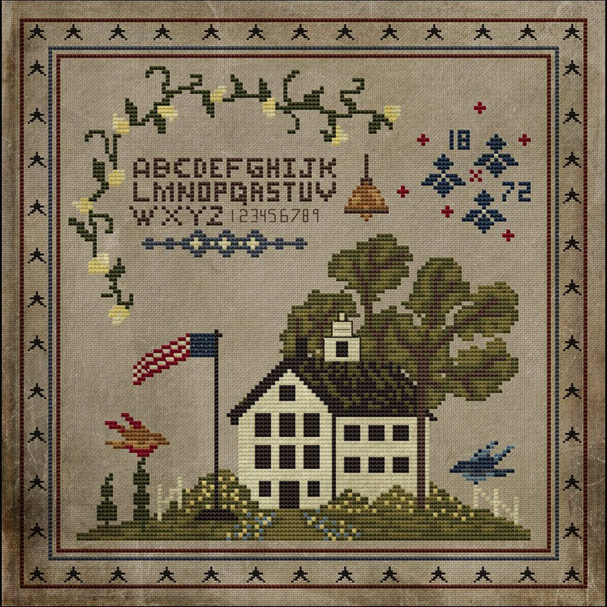 School Days- Summer-1800's Series- Cross Stitch- PRINTED AND