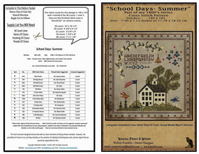 School Days- Summer-1800's Series- Cross Stitch- PRINTED AND MAILED - Kanikis