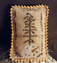 Load image into Gallery viewer, Snow Berries N Winter Feathered Friends- Snowman Bucket Tree- Cross Stitch Pattern- Mailed Version - Kanikis