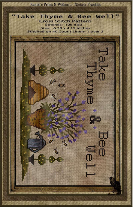 Take Thyme & Bee Well- Cross Stitch Pattern- INSTANT DOWNLOAD - Kanikis