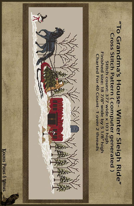 To Grandma's House- Winter Sleigh Ride- Cross Stitch Pattern- INSTANT DOWNLOAD - Kanikis