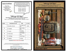 Load image into Gallery viewer, Wing Of Bat Apothecary Label- Cross Stitch Pattern Packet- INSTANT DOWNLOAD - Kanikis