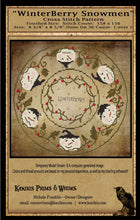 Load image into Gallery viewer, WinterBerry Snowmen- Candle Mat-Cross Stitch Pattern Packet- PRINTED AND MAILED - Kanikis