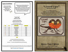 Load image into Gallery viewer, &quot;Lizard Lips&quot; -Cross Stitch Pattern- Printed &amp; Mailed
