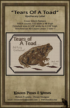 Load image into Gallery viewer, &quot;Tears Of A Toad&quot; -Cross Stitch Pattern- Printed &amp; Mailed
