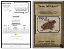 Load image into Gallery viewer, &quot;Tears Of A Toad&quot; -Cross Stitch Pattern- Printed &amp; Mailed

