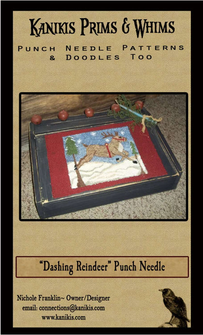 Dashing Reindeer- Winter Time - Punch Needle -Instant Download - Kanikis