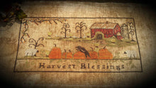Load image into Gallery viewer, Harvest Blessings- Cross Stitch Pattern- Candle Mat Runner- Digital Version - Kanikis

