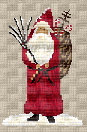 Here Comes Santa- Double & New-Cross Stitch Pattern- Instant Download - Kanikis