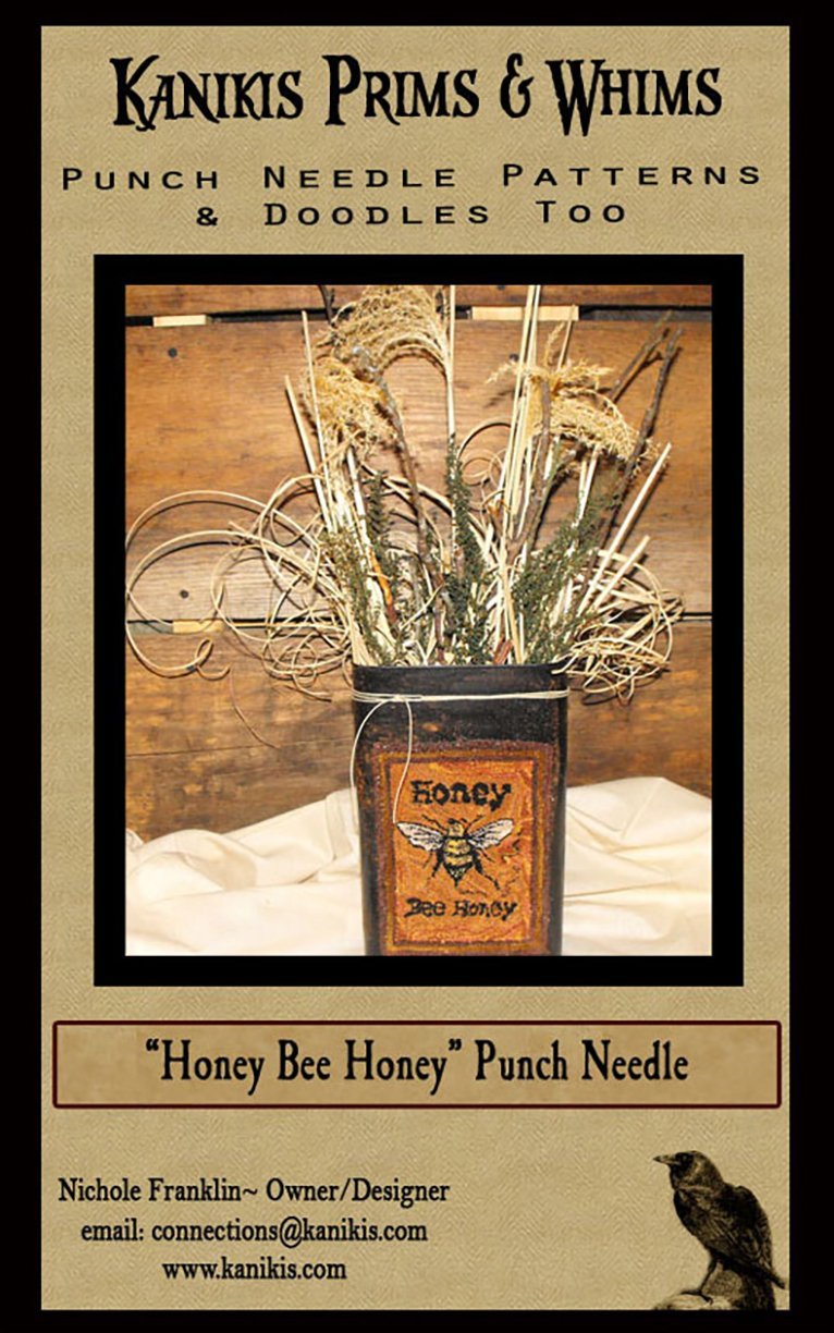 Honey Bee Honey- Punch Needle Pattern- Mailed Version - Kanikis
