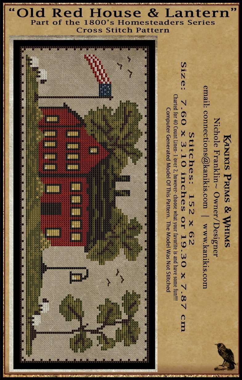 Old Red House & Lantern-1800's Series- Cross Stitch- INSTANT DOWNLOAD - Kanikis