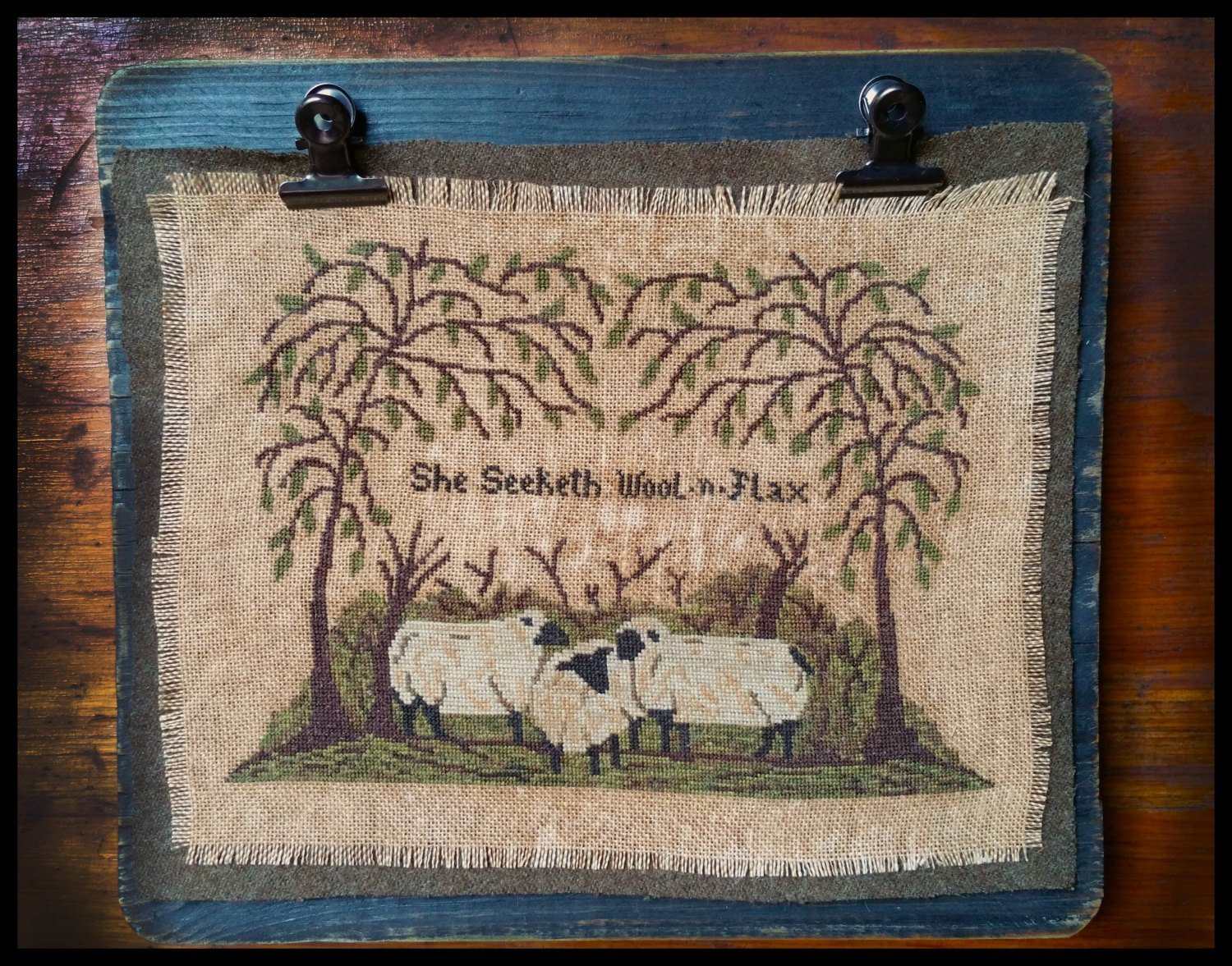 Stitch Packet Old Wool Co & She Seeketh Wool n Flax- Double Pattern Cross Stitch Pac ...