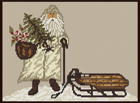 Olde World Santa In White- Cross Stitch Pattern- INSTANT DOWNLOAD - Kanikis