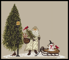 Load image into Gallery viewer, &quot;Olde World Santa In White&quot; -Cross Stitch Pattern- Instant Download
