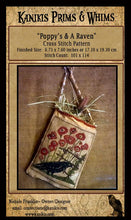 Load image into Gallery viewer, Poppy&#39;s &amp; A Raven- Cross Stitch Pattern- Digital Version - Kanikis
