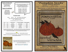 Load image into Gallery viewer, Pumpkin Seeds- Cross Stitch- PRINTED AND MAILED - Kanikis
