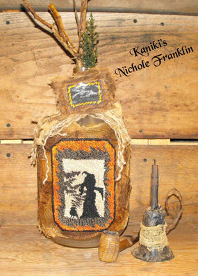 Salems Finest Brew- Witch, Crow, Bats- Punch Needle Pattern- Mailed Version - Kanikis