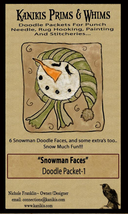 Snowman Faces- Doodle Pattern Packet -Instant Download - Kanikis