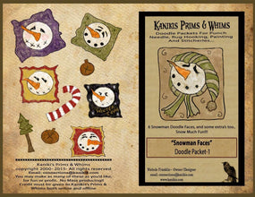Snowman Faces- Doodle Pattern Packet -Instant Download - Kanikis