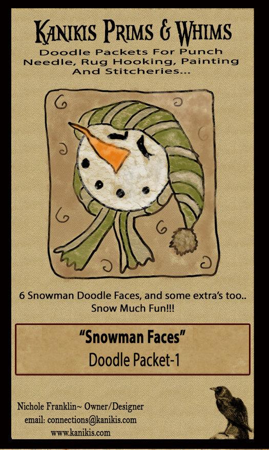 Snowman Faces- Doodle Pattern Packet -Mailed Version - Kanikis