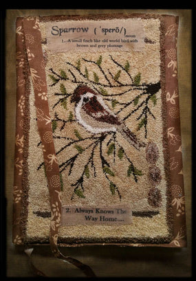 Sparrow Garden Journal- Punch Needle Pattern- MAILED VERSION - Kanikis