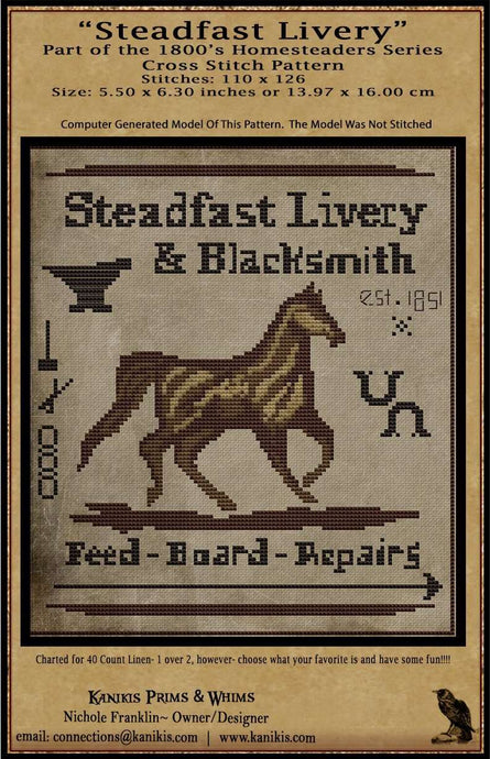 Steadfast Livery-1800's Series- Cross Stitch- INSTANT DOWNLOAD - Kanikis