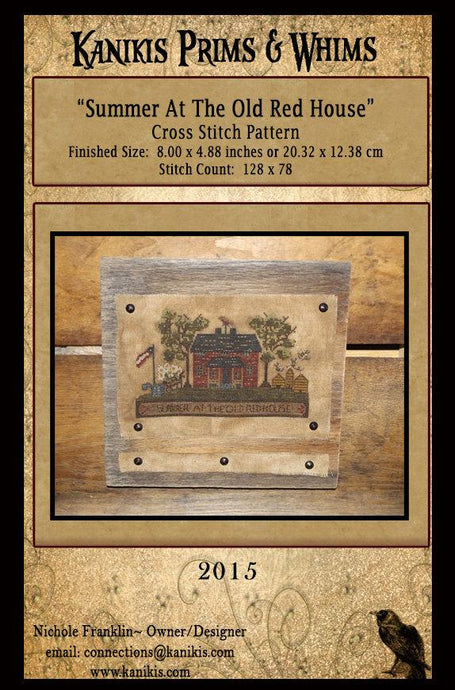Summer At The Old Red House- Cross Stitch Pattern- Mailed Version - Kanikis