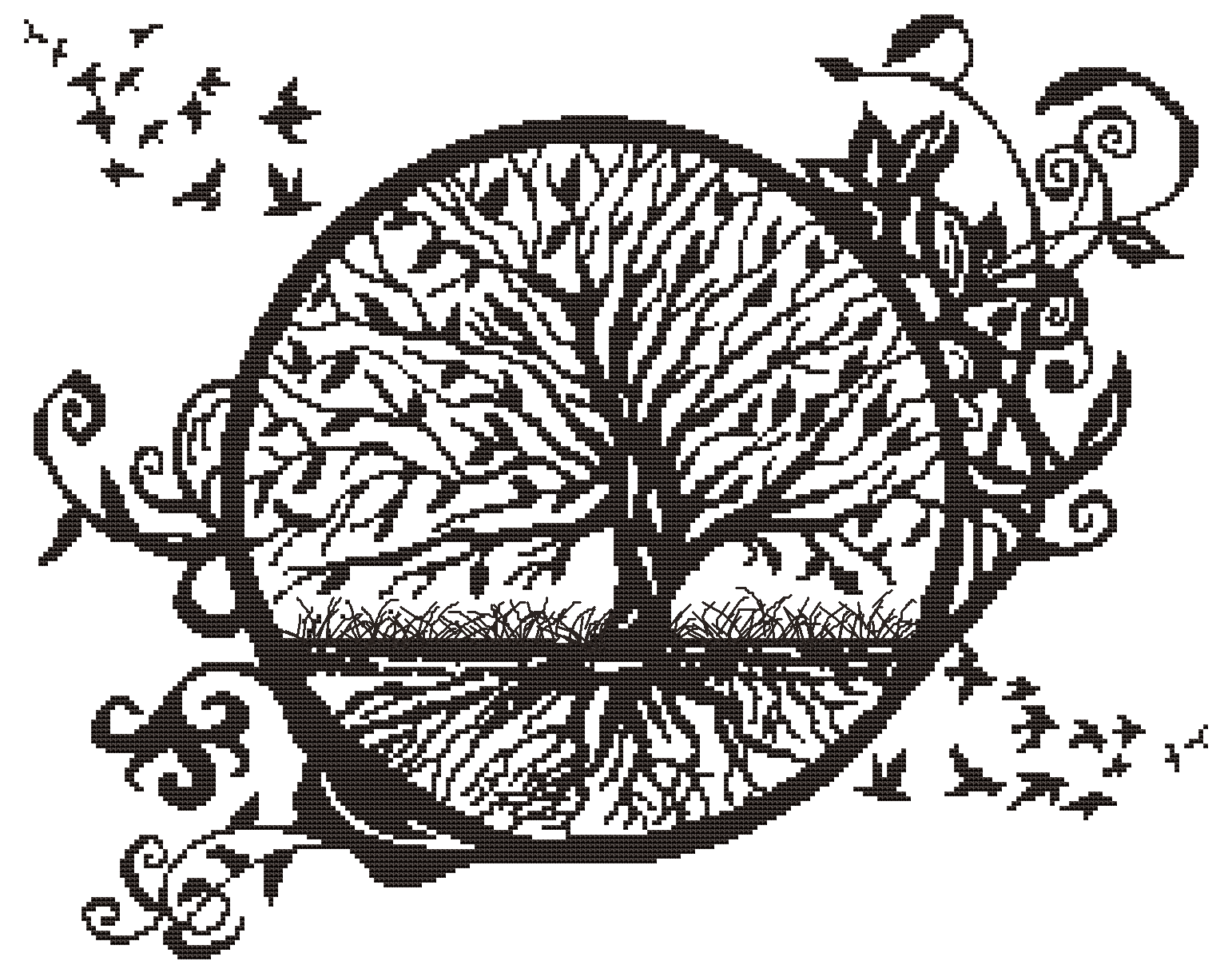 Tree Of Life- Cross Stitch Pattern- Instant Download – Kanikis tree-of-life-cross-stitch-pattern-instant-download-kanikis