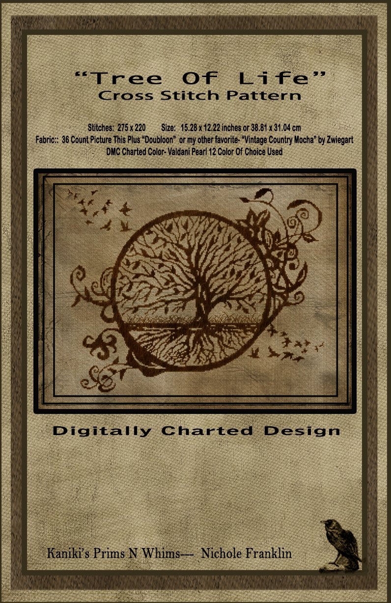 Tree Of Life- Cross Stitch Pattern- Mailed Version - Kanikis