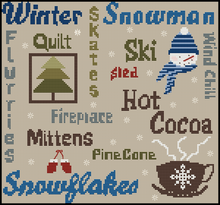 Load image into Gallery viewer, &quot;Wintery Word Play&quot; -Cross Stitch Pattern- Instant Download
